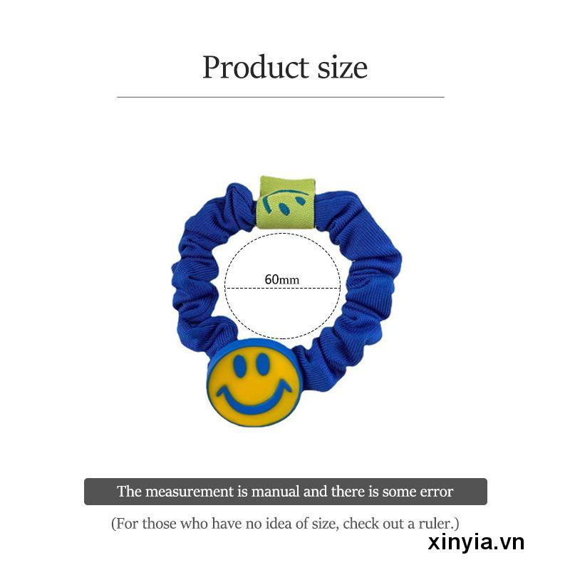 Dây buộc tóc cao su co giãn họa tiết hoa mặt cười xinh xắn cho nữ