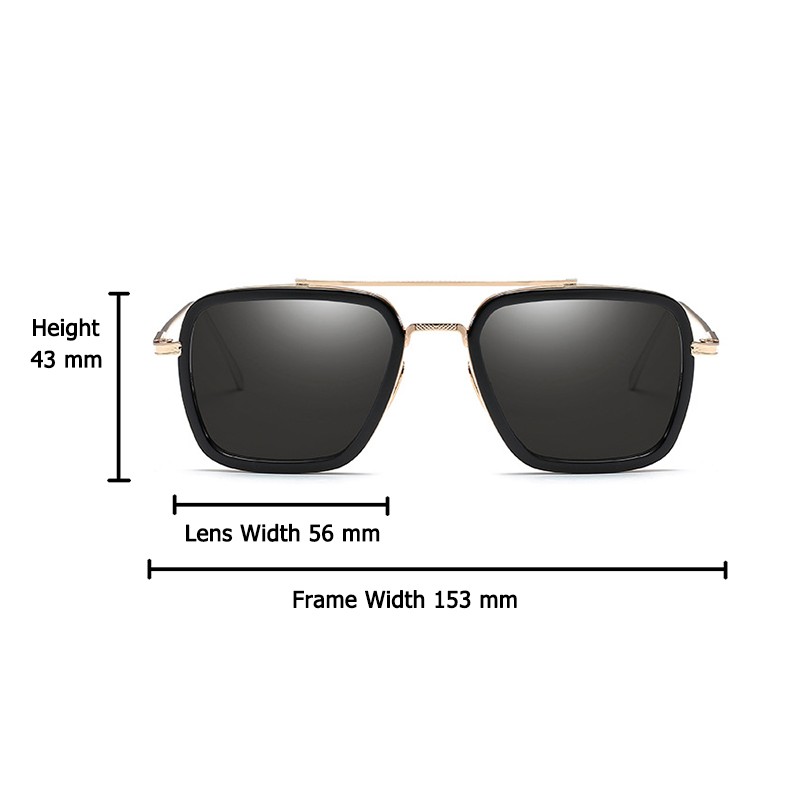 Iron Man Same Sunglasses Men's Fashion Metal Punk Retro Big Box Sunglasses