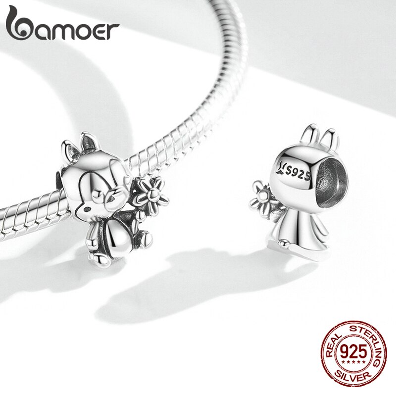 Mặt dây bamoer bạc 925 hình động vật hoạt hình cho vòng tay/ dây chuyền SCC1866