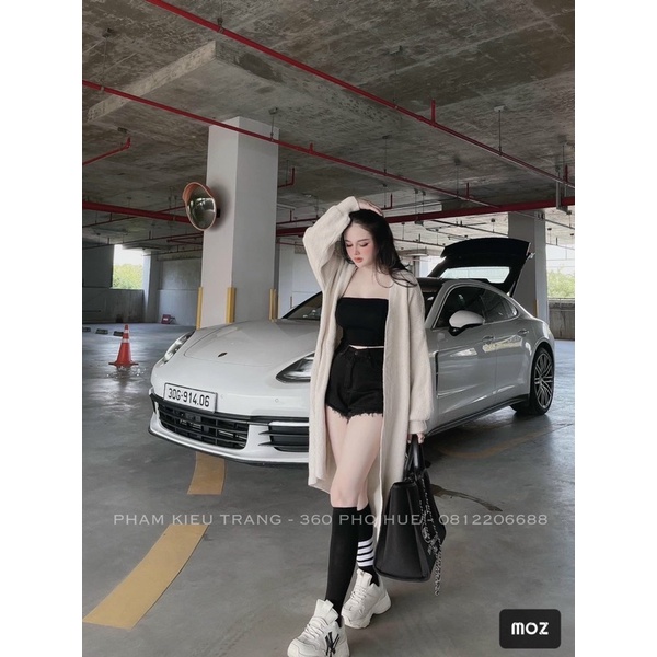 Áo cadigan len dáng dài phạm kiều trang