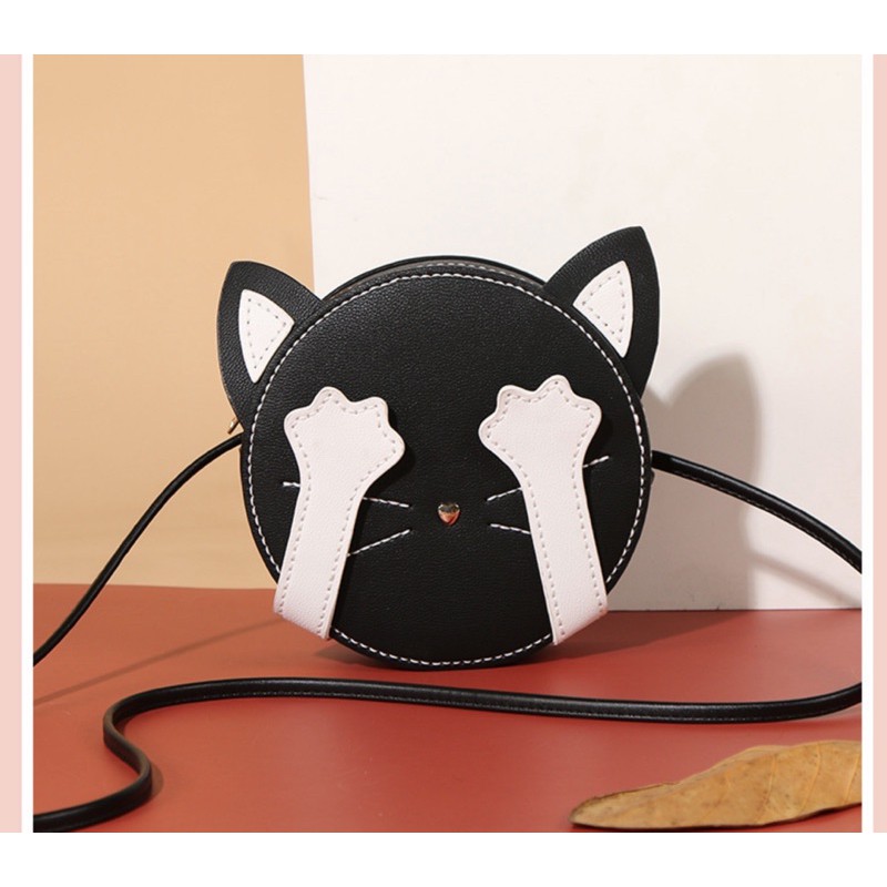 DIY bộ kit tự may túi đeo chéo mèo đáng yêu phong cách ulzzang sinh viên nguyên liệu cắt sẵn đầy đủ quà tặng ý nghĩa