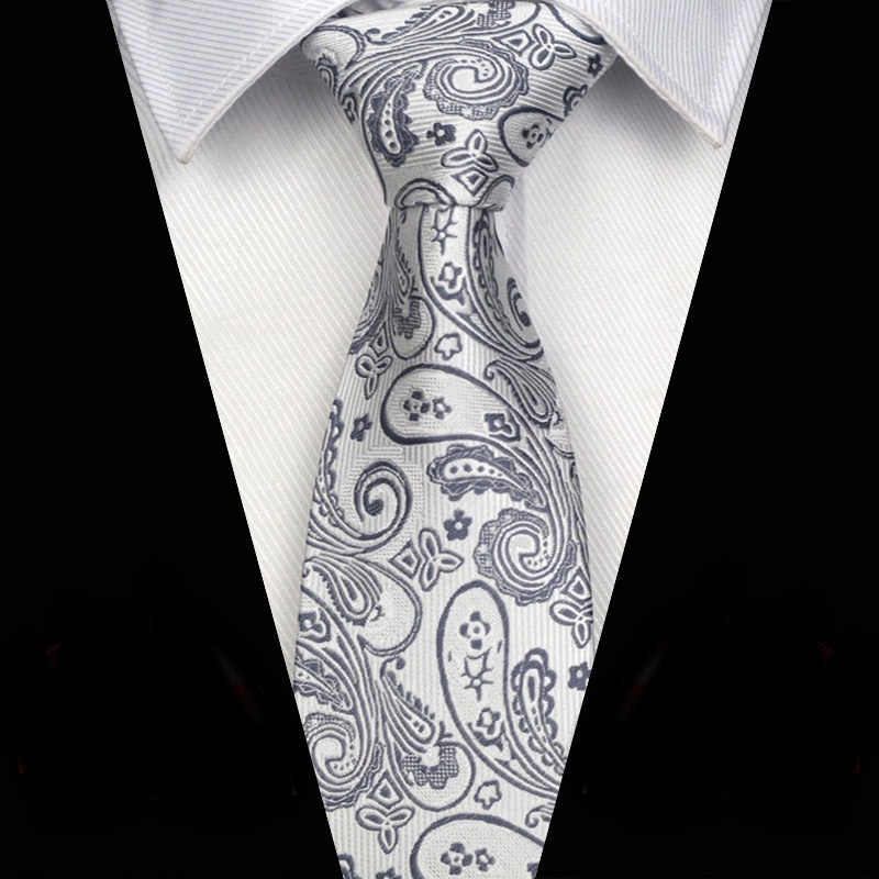 Cà Vạt Lụa 8CM Họa Tiết paisley Cá Tính Cho Nam