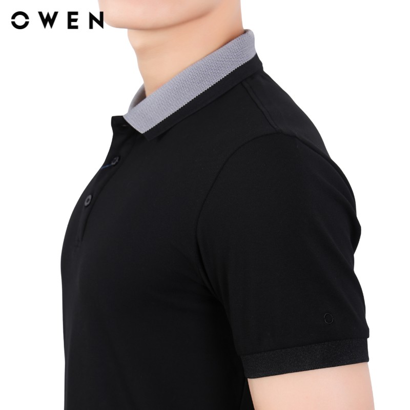 Áo polo ngắn tay Owen Body fit màu đen - APV23743 (MHR)
