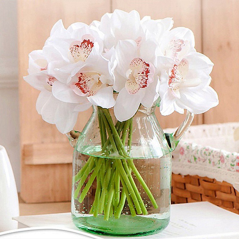 High simulation 6 hand-feeling orchids fake flower artificial flowers living room home decoration flowers