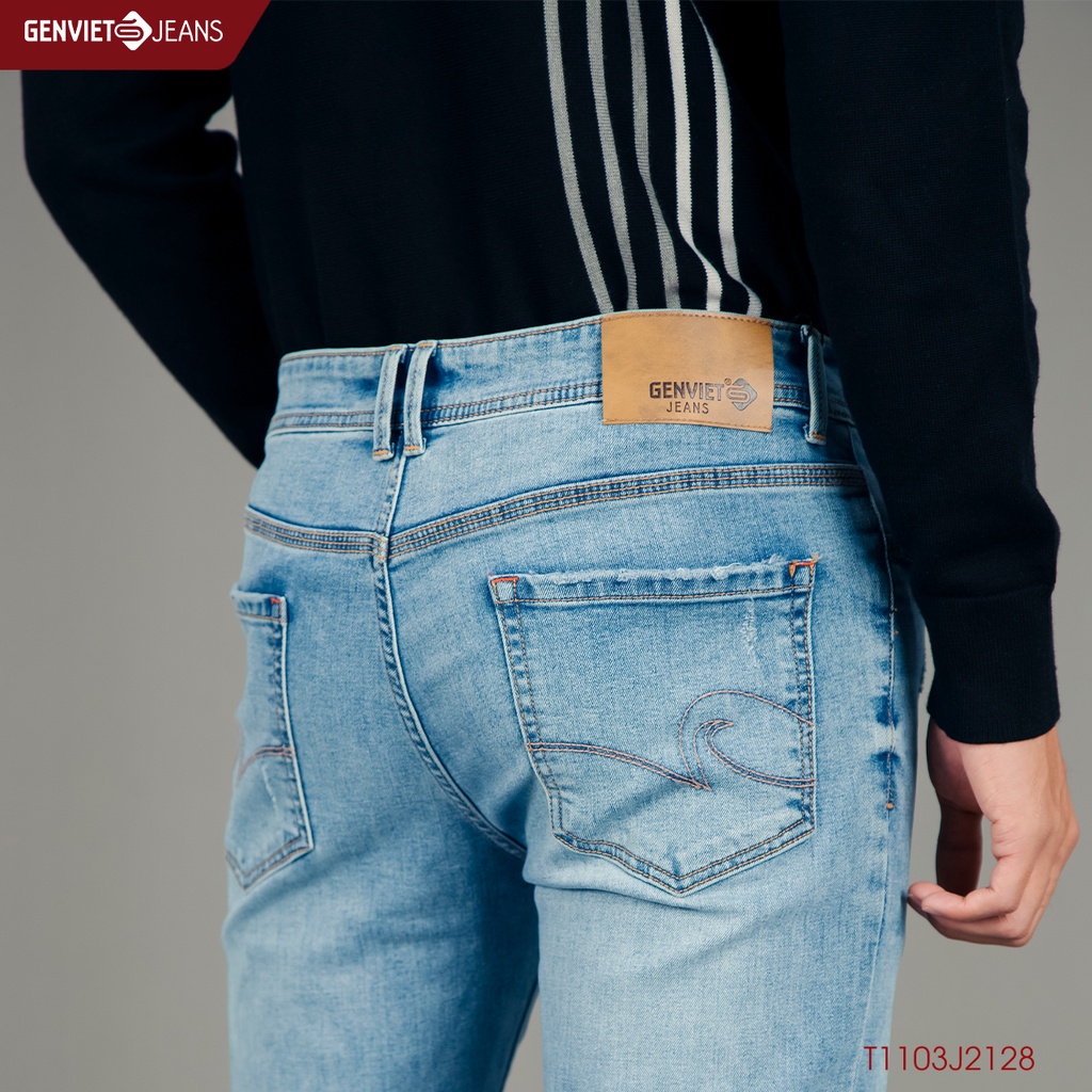 Quần Jeans Nam Ống Col Cơ Bản Genviet Jeans Nam T1103J2128