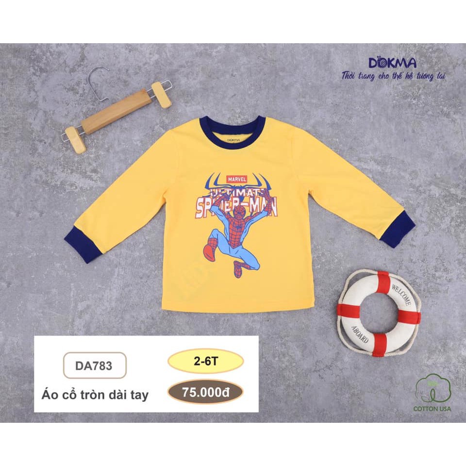 Áo cổ tròn dài tay phối viền Dokma DA783 2y 6y