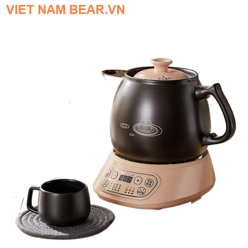 ▼۩∈Ấm sắc thuốc bắc Bear, đun bằng điện, nồi tự động sứ cách nhiệt gia dụng,