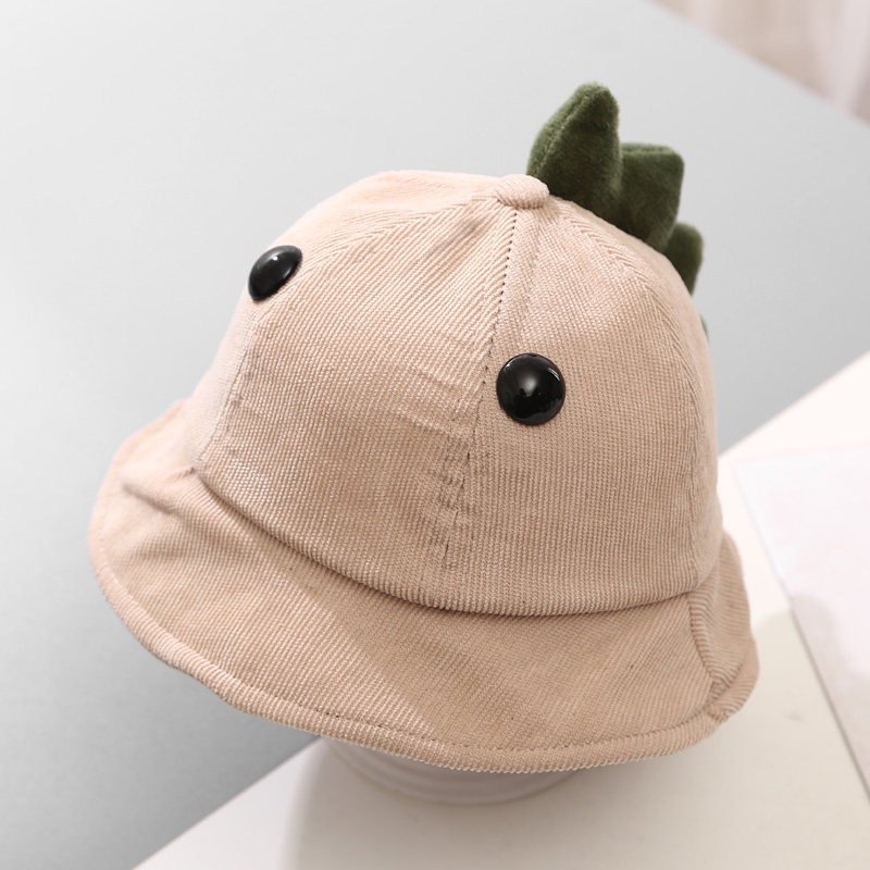 Mũ vành hoạ tiết khung long siêu dễ thương chất vải nhung xịn cho bé trai bé gái 6 đến 18 tháng