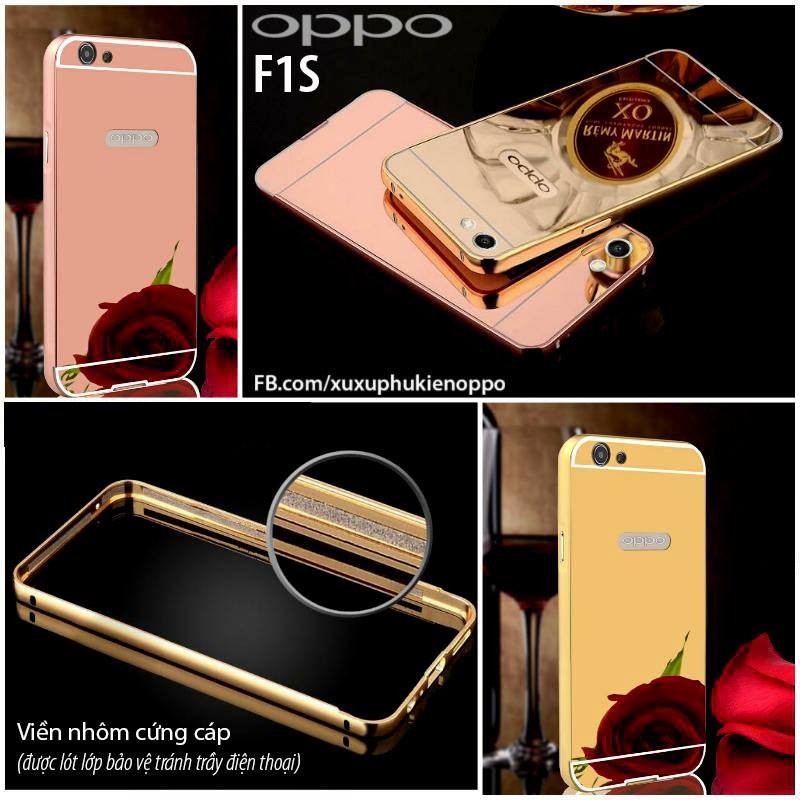 OPPO F1S - Ốp viền tráng gương