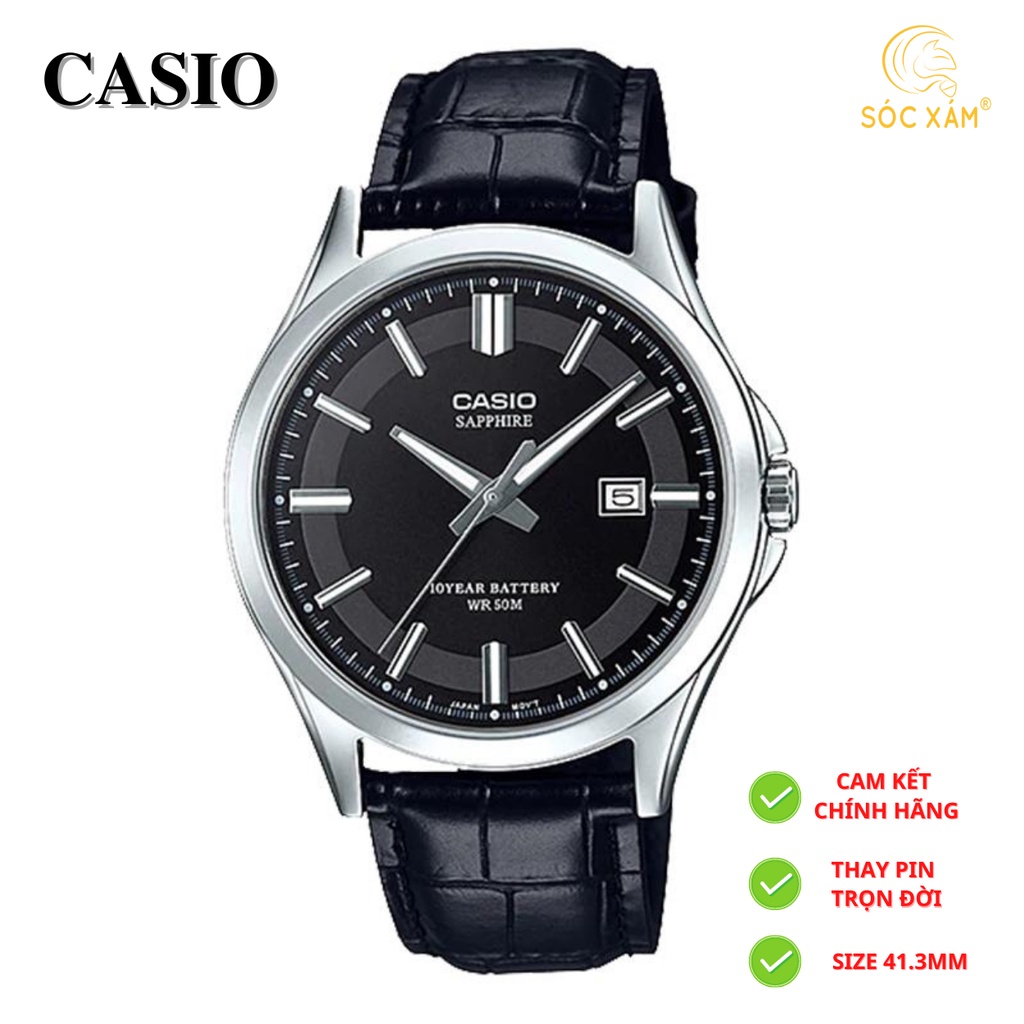 Đồng hồ nam thể thao chính hãng ❤️ Đồng hồ đeo tay nam thời trang Casio MTS-100L dây da rẻ