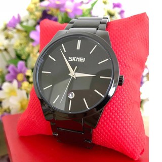 Đồng hồ nam SKMEI khung thép đen lịch lãm sang trọng mẫu hot chống nước  - Tặng vòng tay tỳ hưu