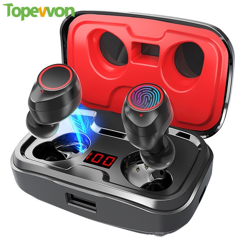 Topewon Gaming TWS  Sports 3D Stereo Wireless Bluetooth Earphone For iphone Android