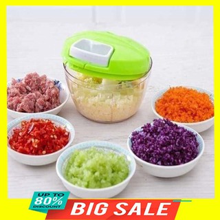 [ Flash Sale ] Máy xay đa năng dây rút bằng tay màu xanh, xay tỏi ớt, xay thịt, xay hành, rau