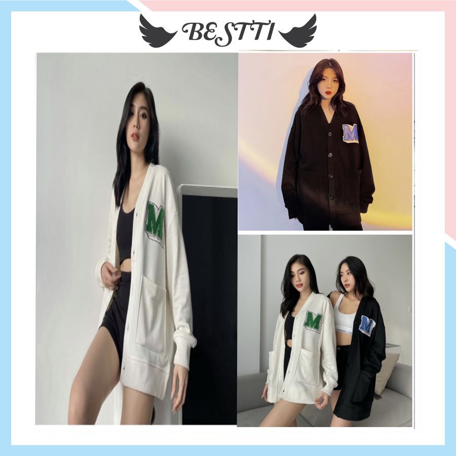 Áo cardigan nỉ bông cotton unisex dưới 85kg - Thêu logo M Cực Chất AK06