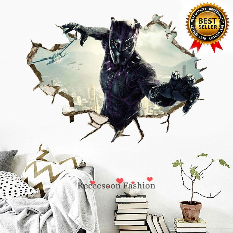 Decal dán tường hình siêu anh hùng Black Panther