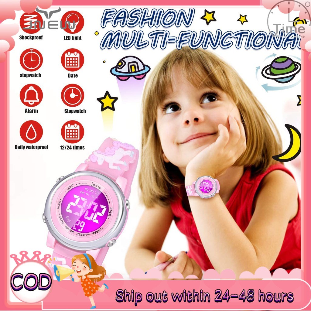Đồng hồ đeo tay kỹ thuật số chống thấm nước 50m có đèn LED và báo thức an toàn dành cho trẻ em