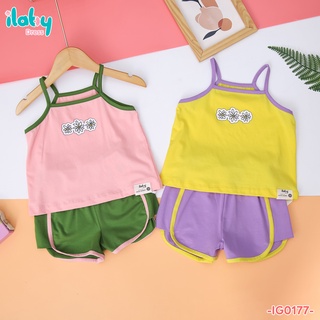 Đồ bộ cho bé gái ILABY bộ thun 2 dây phối màu [0177]