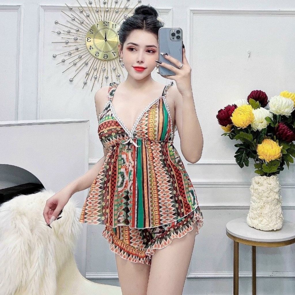 Đồ ngủ nữ Đồ ngủ BÒ SỮA sexy lụa Satin cao cấp mềm mại xinh xắn