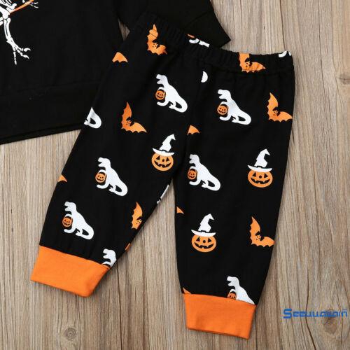 Set áo quần kèm nón trùm đầu họa tiết trái bí đỏ Halloween cho bé