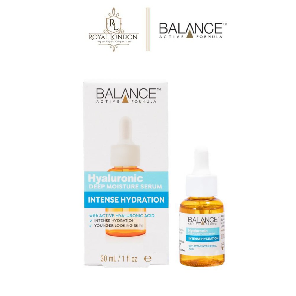 Combo trắng da căng mượt serum Vitamin C + serum Hyaluronic Balance Active Formula 30ml/ chai