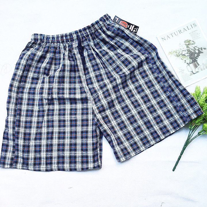 Quần đùi sọt nam mặc nhà vải bố thô caro - SIZE XL từ 60kg-65kg - QDN05 | BigBuy360 - bigbuy360.vn