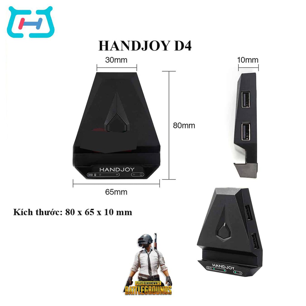 Handjoy D4 | Bộ chuyển đổi chuột và bàn phím cho điện thoại chơi game PUBG, ROS, FreeFire