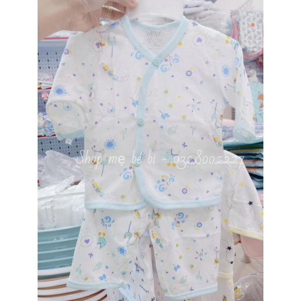 Đồ bộ Jou in rơi hoạ tiết cài nút xéo cho bé 3-8kg