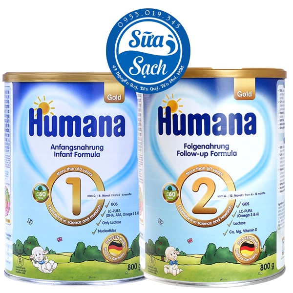 Sữa Humana Gold 1/2 800gr (Mẫu mới) Date mới