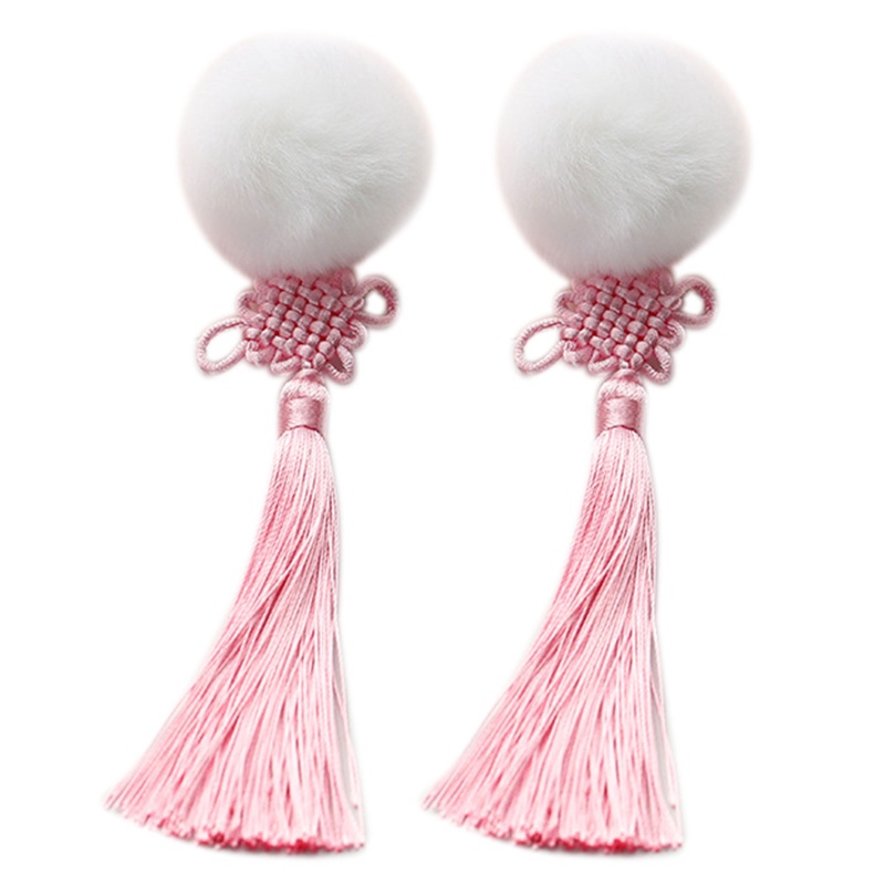 Trâm Cài Tóc Đính Bóng Lông Tua Rua Phong Cách Trung Hoa Mừng Năm Mới