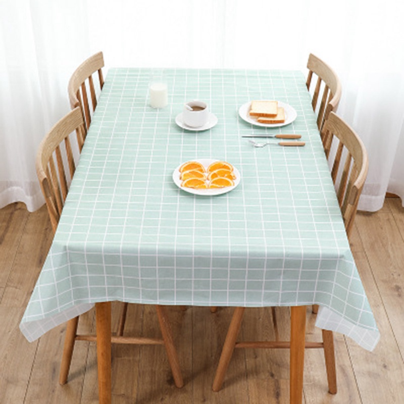 Khăn trải bàn họa tiết sọc ô vuông phong cách Bắc Âu