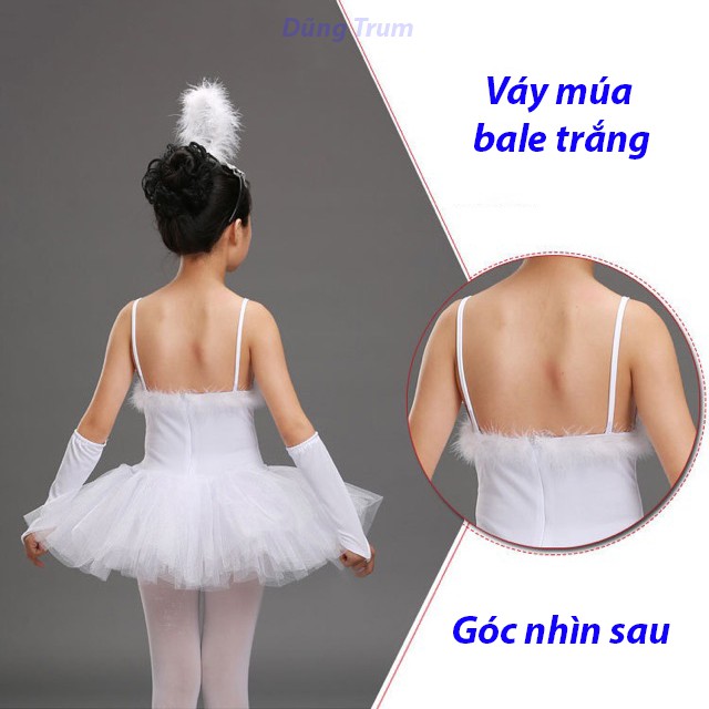 [HOT SALE] Váy múa bale lông trắng siêu xinh cho bé yêu