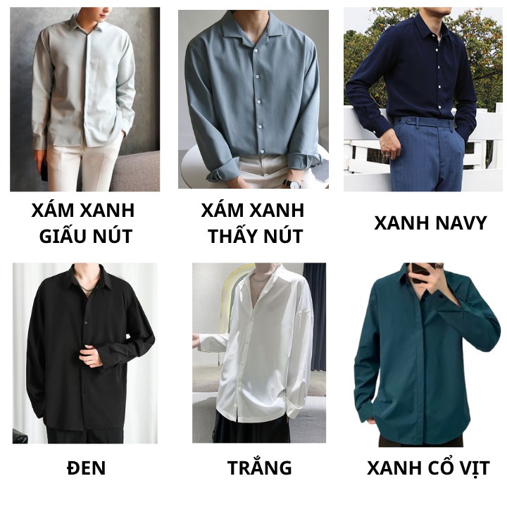 Áo sơ mi nam nữ form rộng dài tay đi học OVERSIZE  trắng đen xanh  form Hàn Quốc vải lụa mềm mát không nhăn SMD01