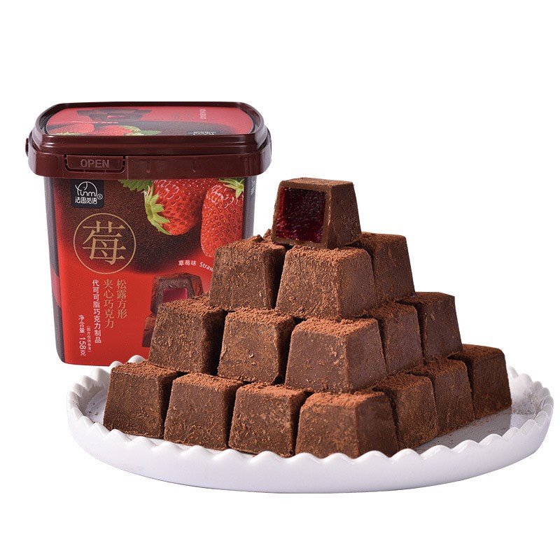 Xô socola đen nhân trái cây Truffle Fasi Miyu 158g