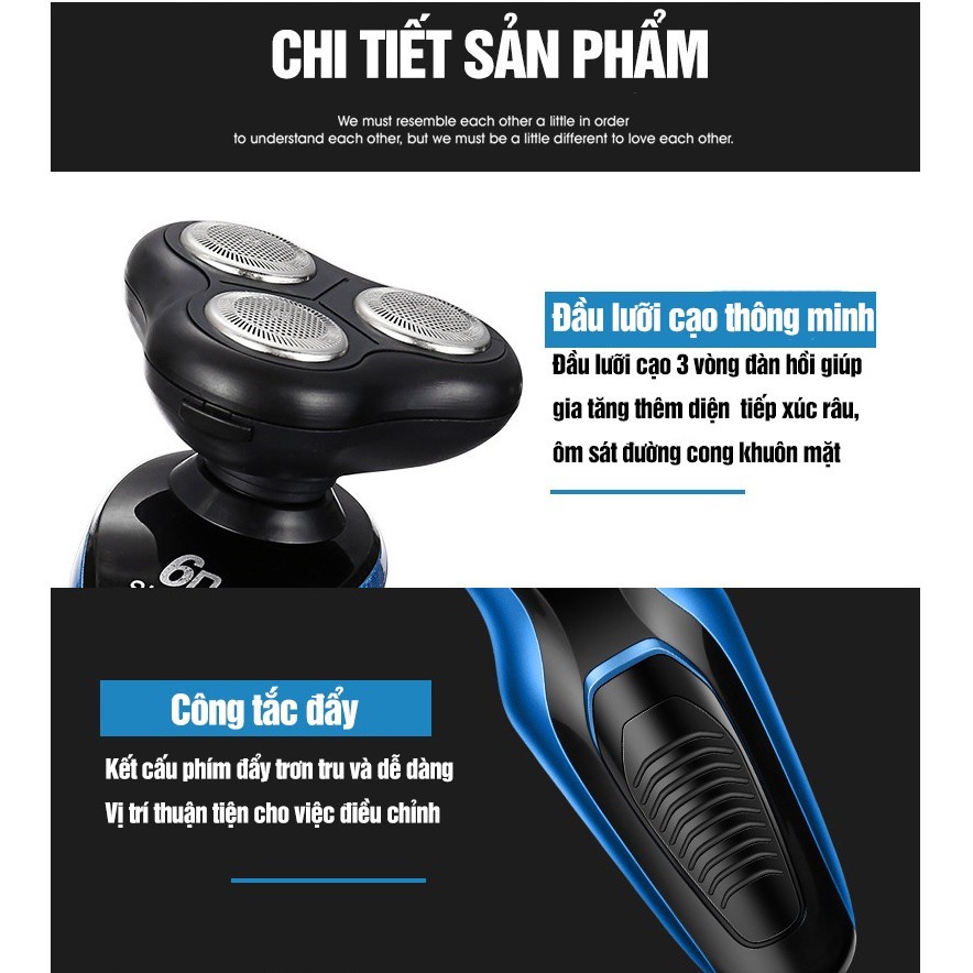 [HÀNG XỊN] MÁY CẠO RÂU 4 IN 1 CHÍNH HÃNG ĐA NĂNG SHAVER 4D CAO CẤP FULLBOX