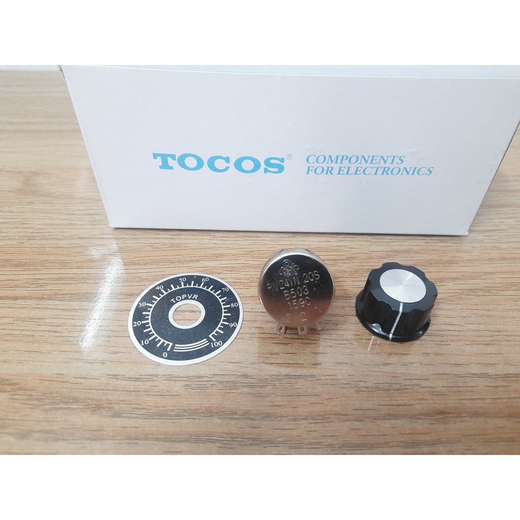 CHIẾT ÁP TOCOS 50K RV24YN20S B503 + NÚM VẶN VẠCH CHIA