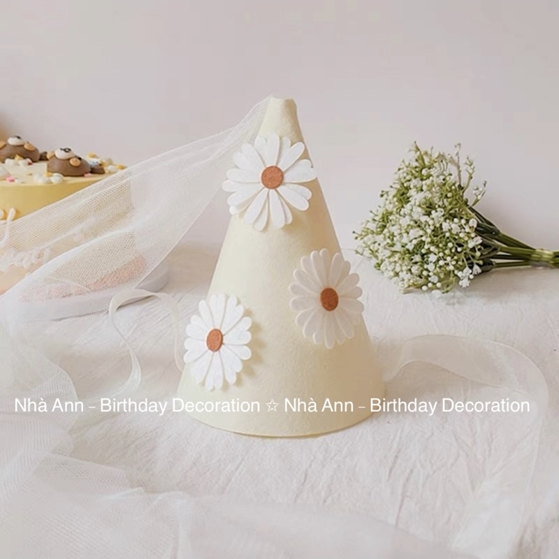 SET MŨ VÀ GẬY HOA CÚC/ HOA DAISY NHÀ ANN