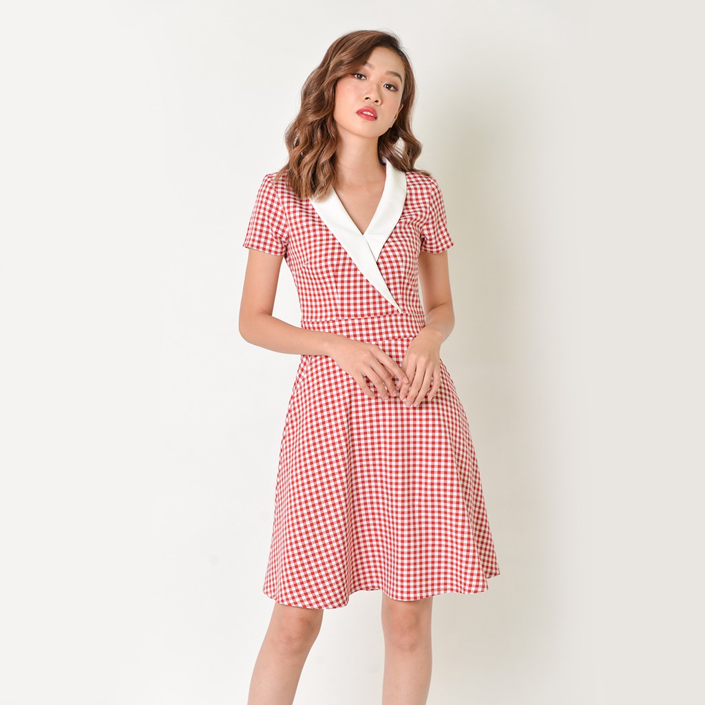 [Mã WABRWA15 giảm 15% đơn 300K] Đầm Chữ A Thời Trang Eden Caro Cổ Vest - D339 | BigBuy360 - bigbuy360.vn