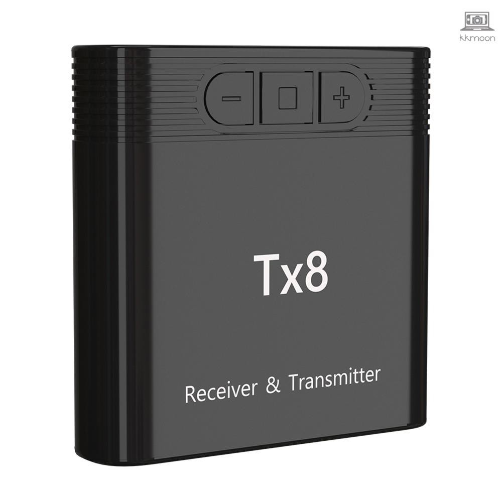 Tx8 2 in 1 Bluetooth 5.0 Transmitter Receiver Audio Adapter for TV PC Headphone MP3/MP4 Music Playback