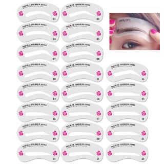 Set 24 Khuôn Vẽ Lông Mày DIY Có Thể Tái Sử Dụng Tiện Lợi