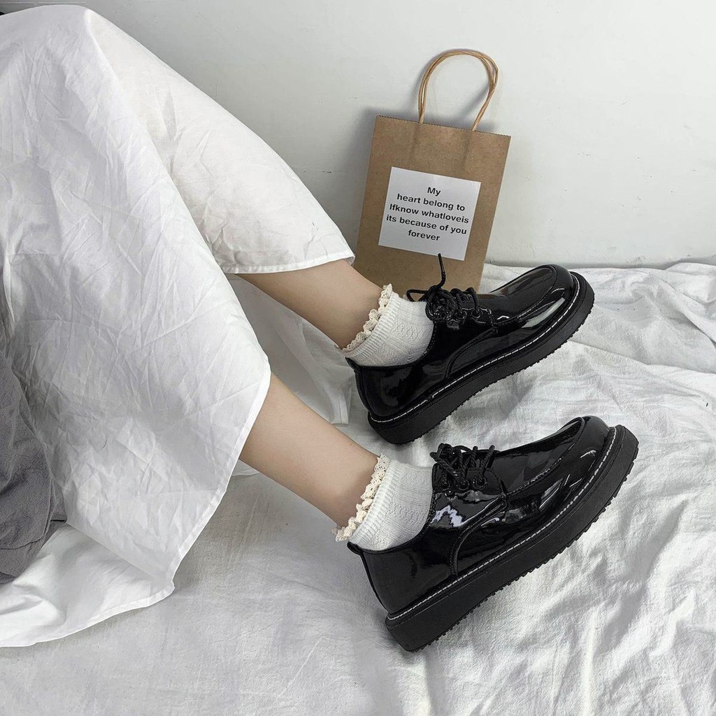 Giày đế bằng buộc dây phong cách ulzzang nữ sinh Hàn Quốc năng động cá tính giá rẻ đi êm chân cho nữ - Mã G49