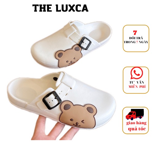 Dép sục crocs nam nữ,dép crocs bánh mì siêu nhẹ chống trượt, đi mưa, chống trơn trượt-Giày sục y tá hình gấu siêu mềm