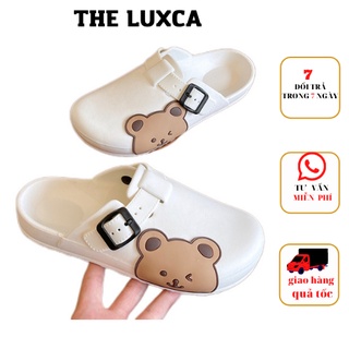  Dép sục crocs nam nữ,dép crocs bánh mì siêu nhẹ chống trượt đi mưa chống trơn trượt-Giày sục y tá hình gấu siêu mềm 