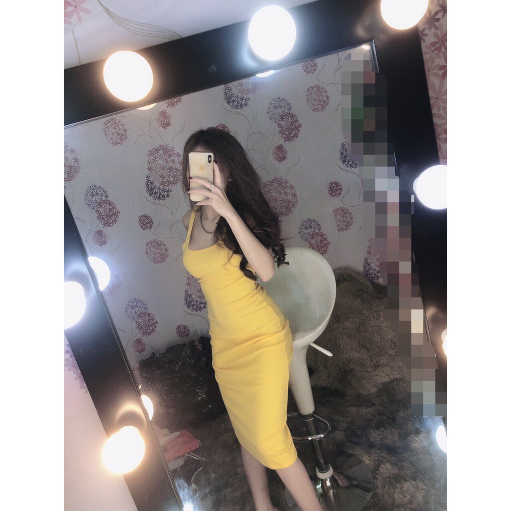 Đầm body 2 dây dáng dài tôn dáng