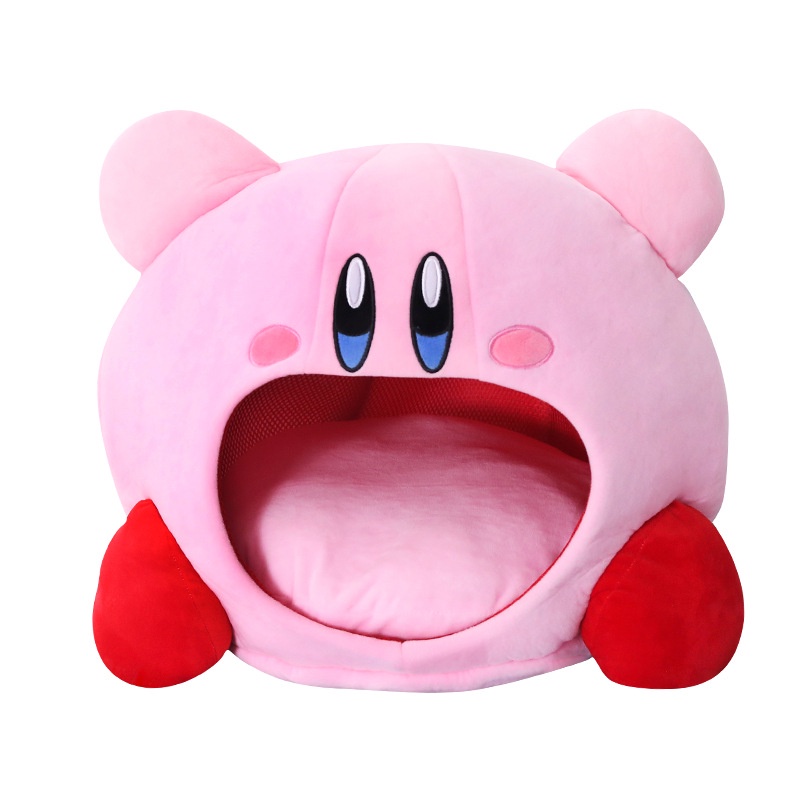 Gối ngủ tròng đầu chắn ánh sáng mềm mại hình nhân vật Kirby trang trí nhà cửa có thể làm tổ nhỏ cho cún cưng và mèo cưng