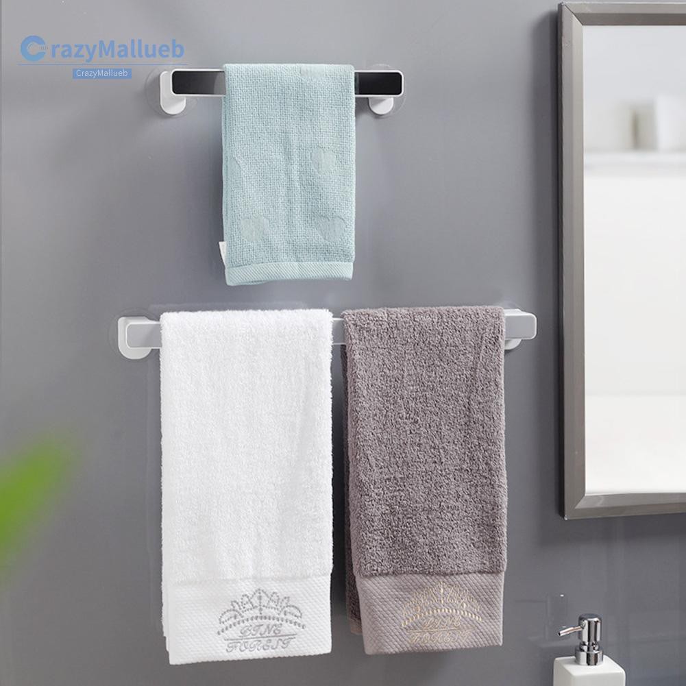 CRA-Stock Punch-free Suction Towel Rack Wall Mount Hanging Towel Storage Holder Shelf