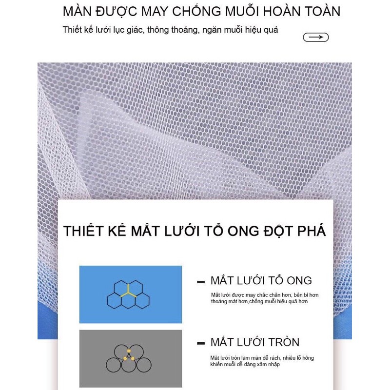 ( Hàng chính hãng ) Màn chống muỗi màn chụp màn ngủ gấp gọn cao cấp tiện lợi  - Kích thước 160 x 200cm