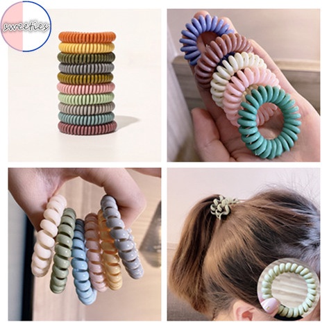 Set 5 dây cột tóc cao su co giãn màu sắc ngẫu nhiên cho nữ chất lượng cao