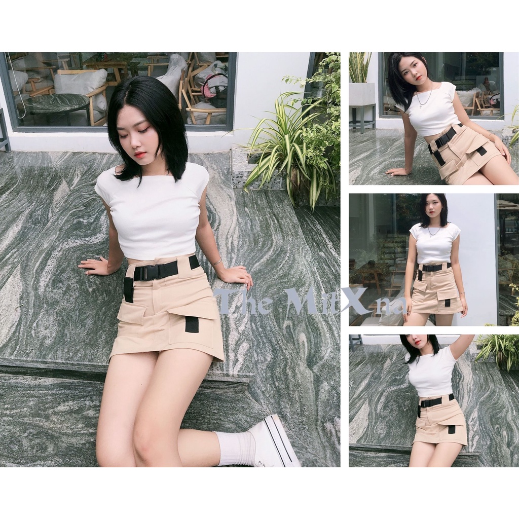 Chân váy ôm phối túi cá tính kaki co giãn, tặng kèm dây nịch - ảnh thật mẫu Shop chụp | BigBuy360 - bigbuy360.vn