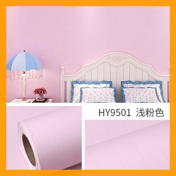 10m giấy dán tường sẵn keo màu hồng nhạt (10m x 45cm / cuôn)