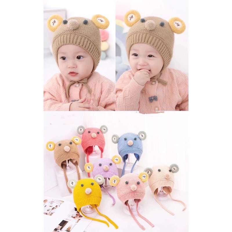Mũ len chuột Mickey cho bé trai/ bé gái siêu ấm áp